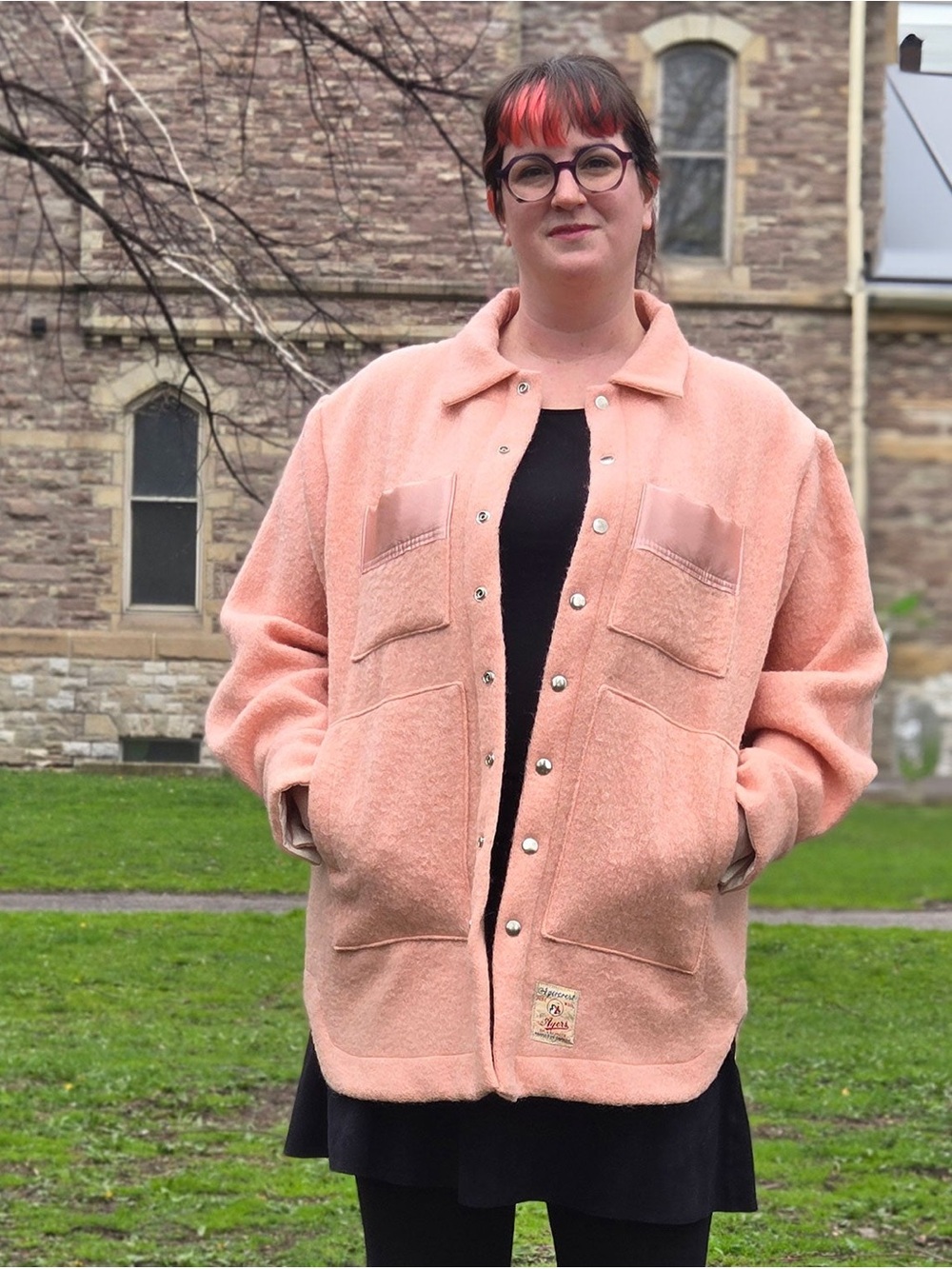 Upcycled Blanket Jacket - large - pink